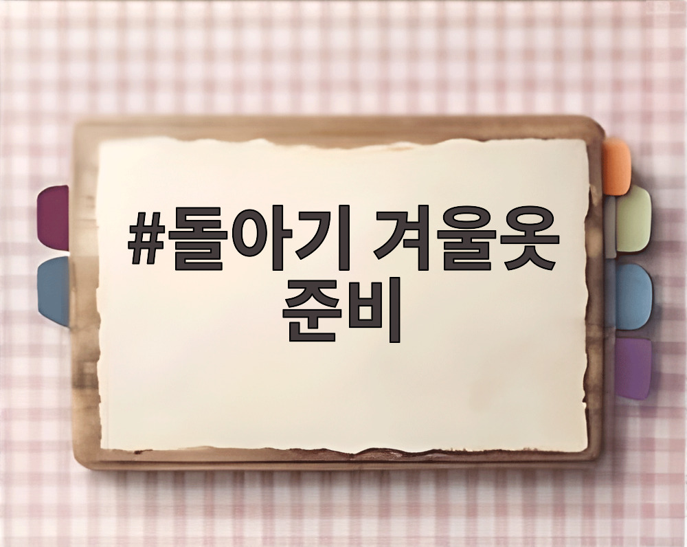 돌아기 겨울옷 준비