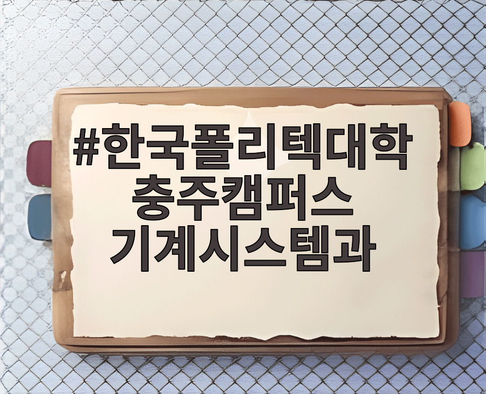 한국폴리텍대학 충주캠퍼스 기계시스템과