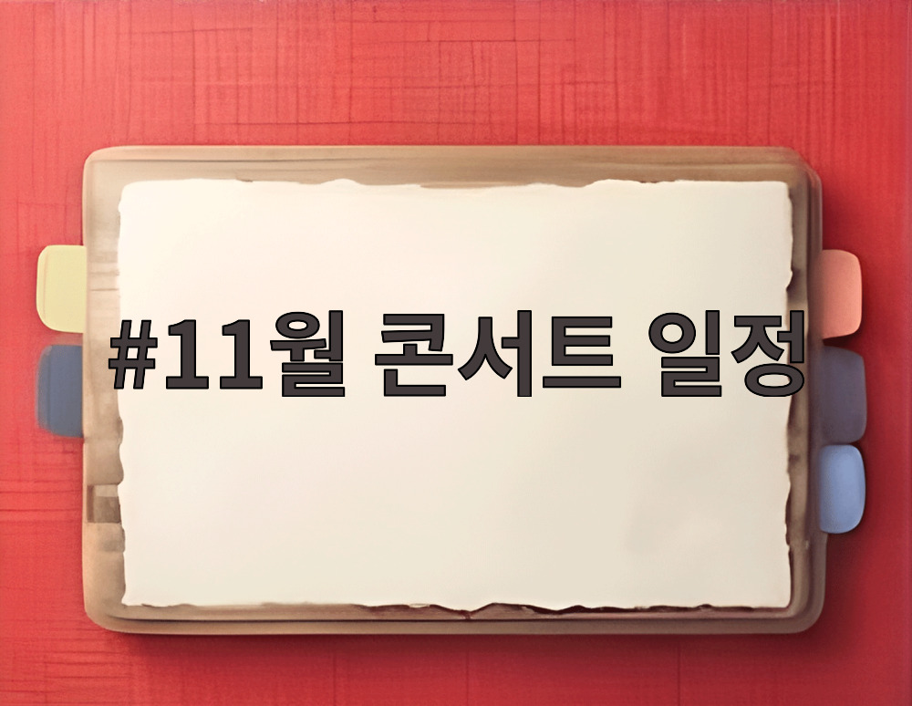 11월 콘서트 일정