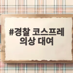 경찰 코스프레 의상 대여