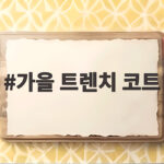 가을 트렌치 코트 하나면 10월 아침저녁 옷차림 고민 끝 가을 트렌치 코트