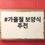 가을철 보양식 추천 환절기 지친 몸을 살리는 제철 밥상 차림 가을철 보양식 추천