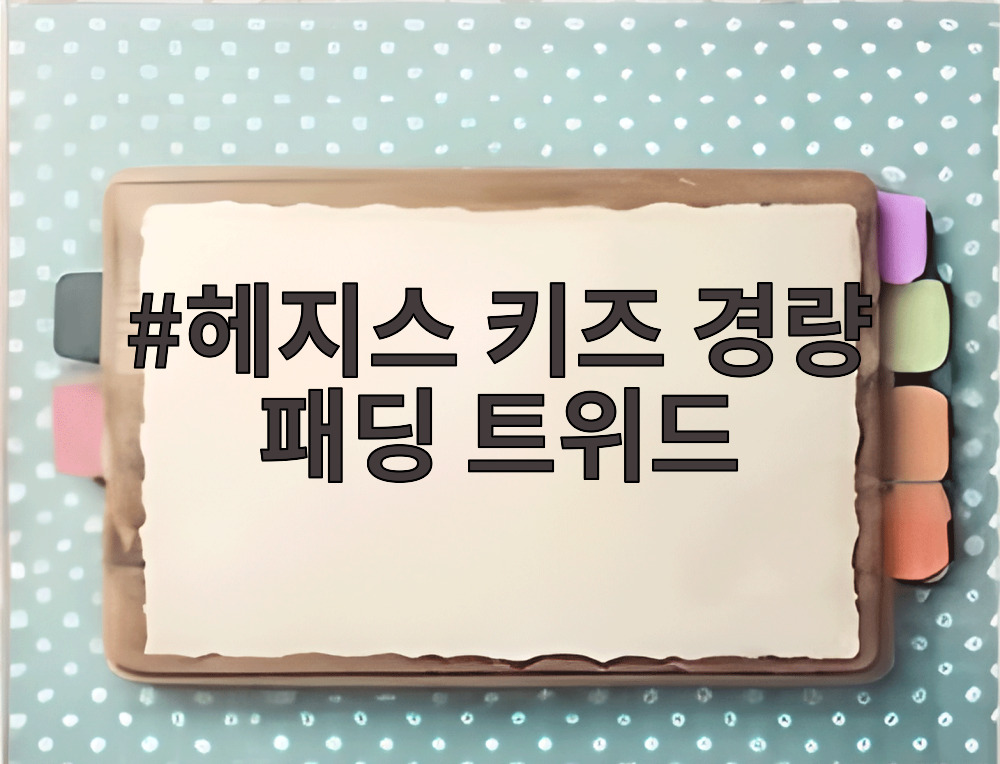 헤지스 키즈 경량 패딩 트위드