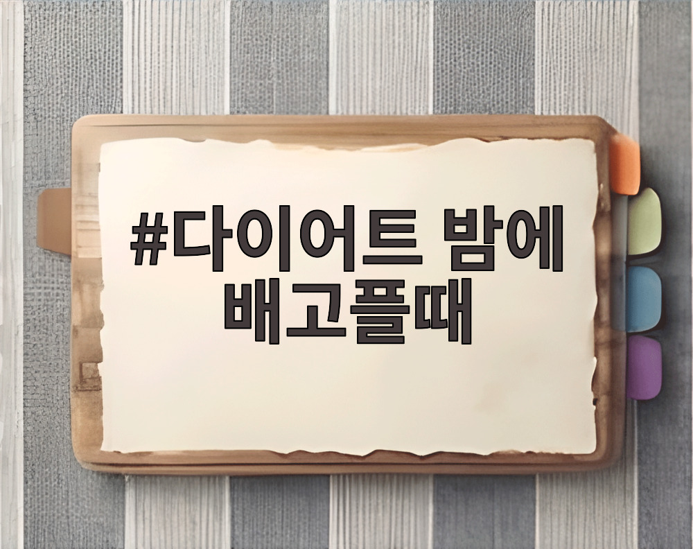 다이어트 밤에 배고플때