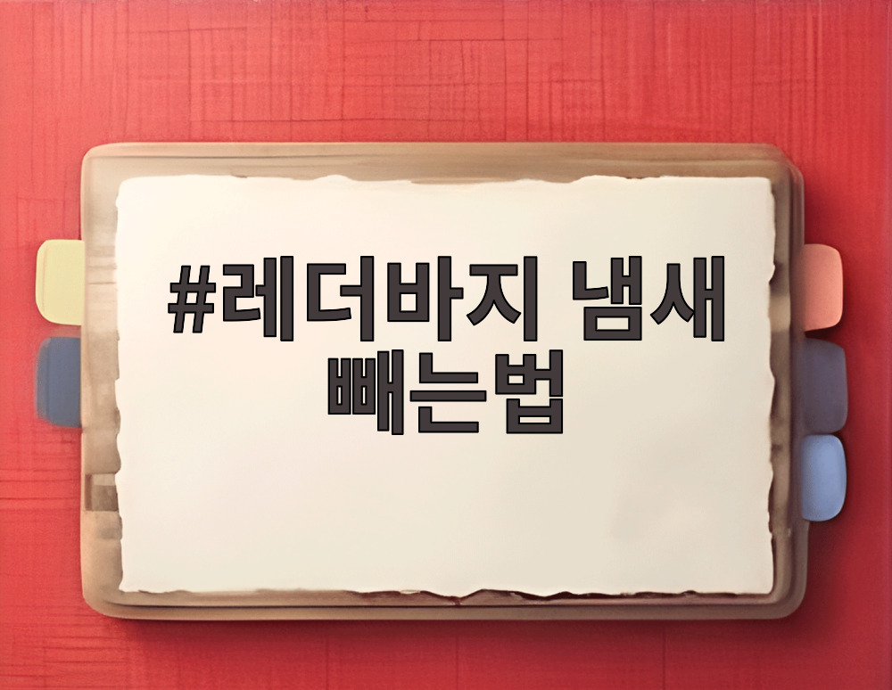 레더바지 냄새 빼는법