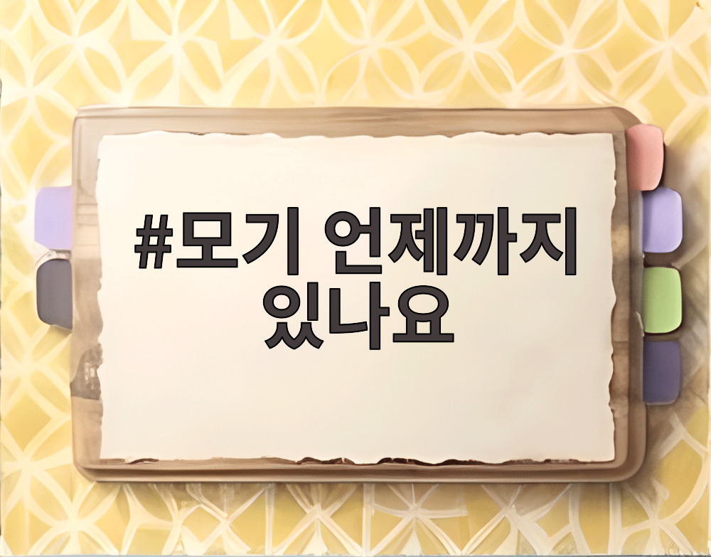 모기 언제까지 있나요