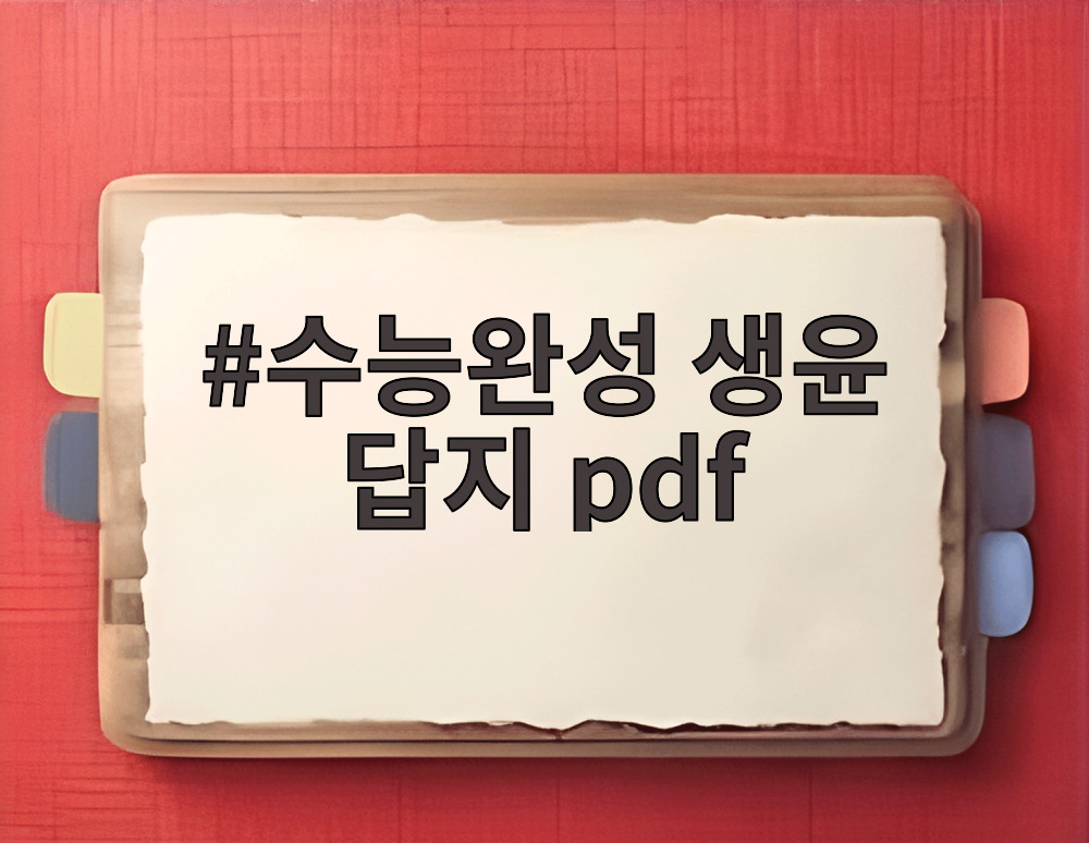 수능완성 생윤 답지 pdf