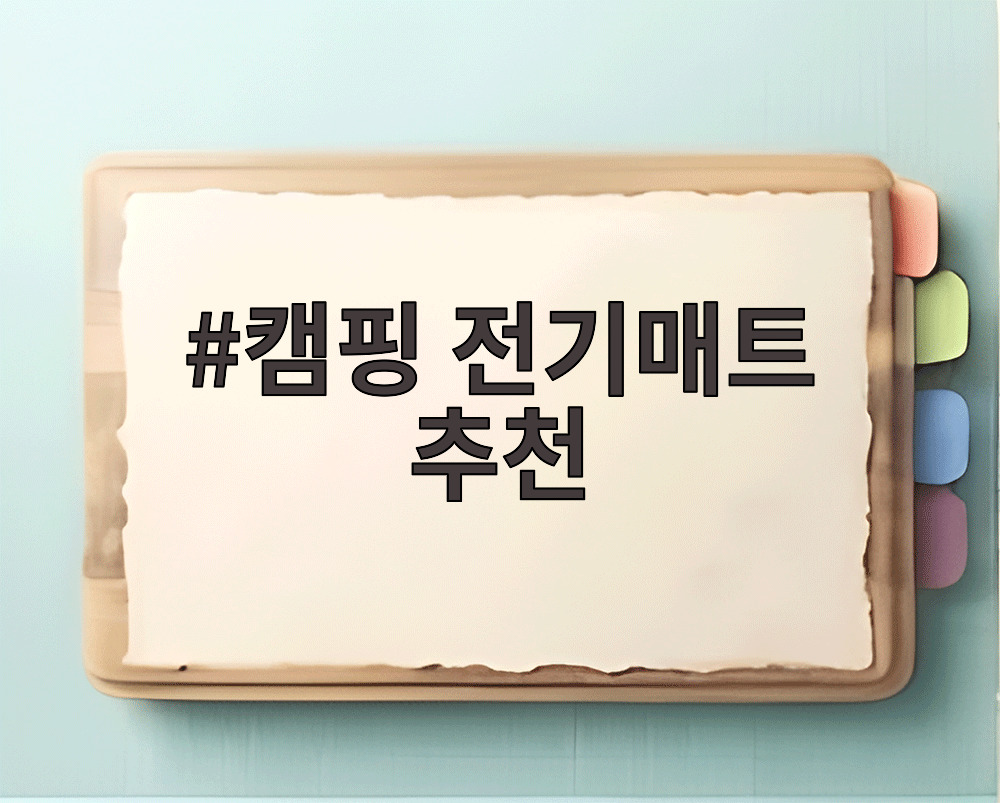캠핑 전기매트 추천