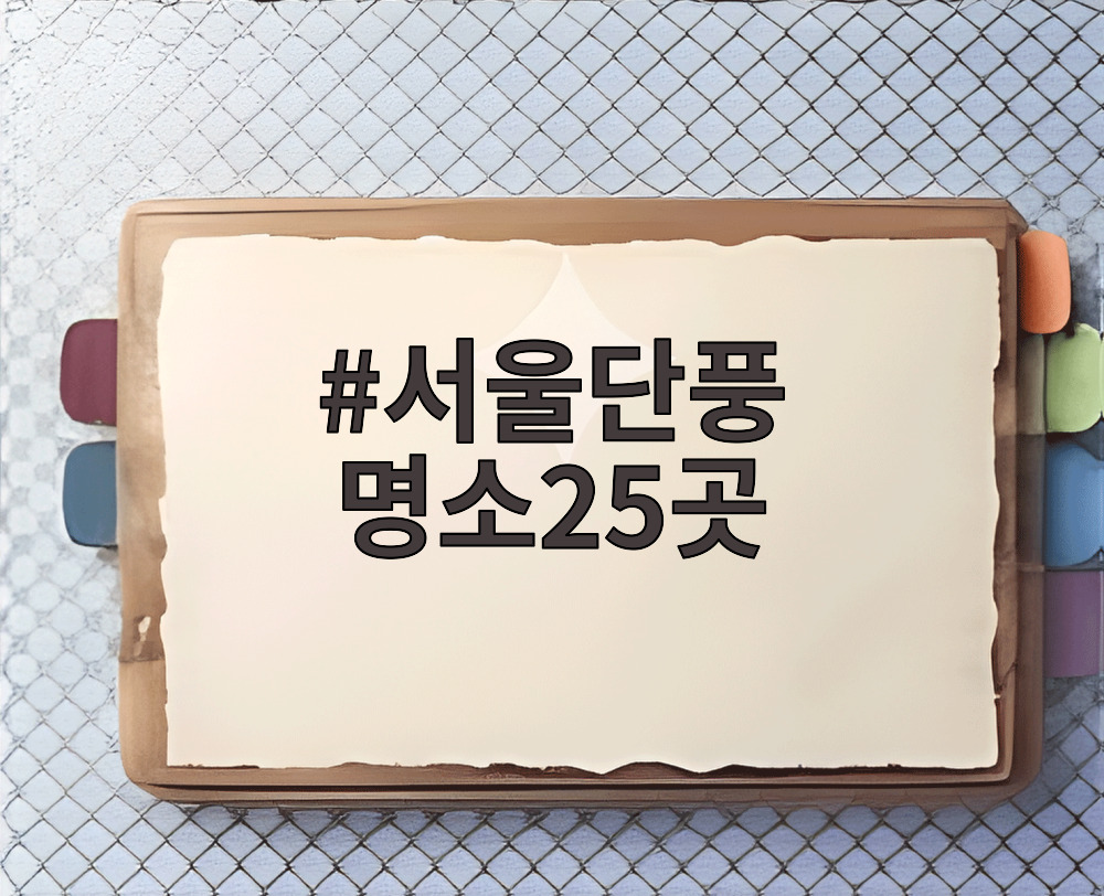 서울단풍 명소25곳