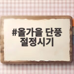 올가을 단풍 절정시기