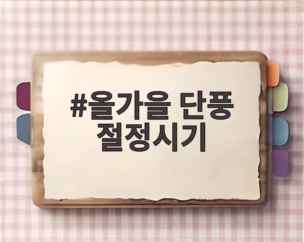 올가을 단풍 절정시기