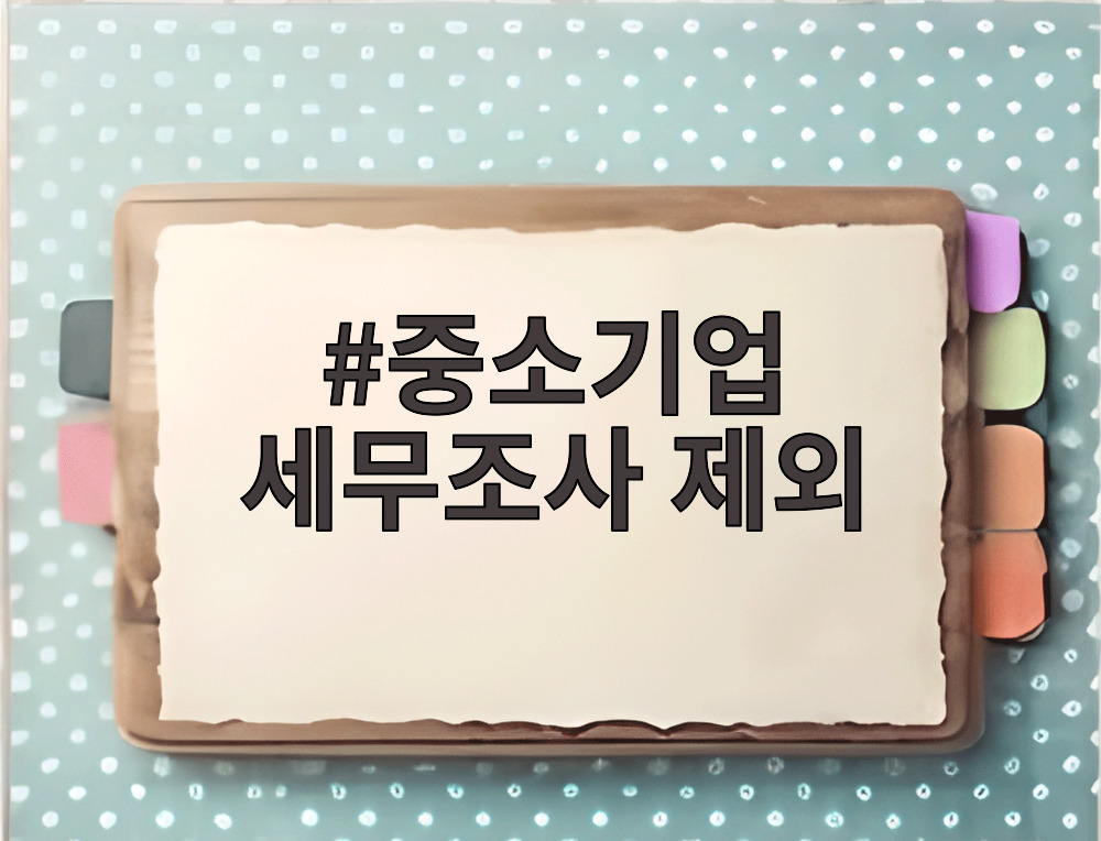 중소기업 세무조사 제외