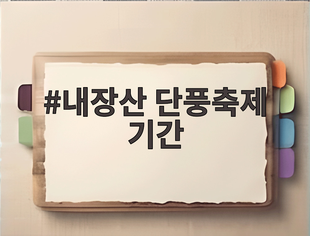 내장산 단풍축제 기간